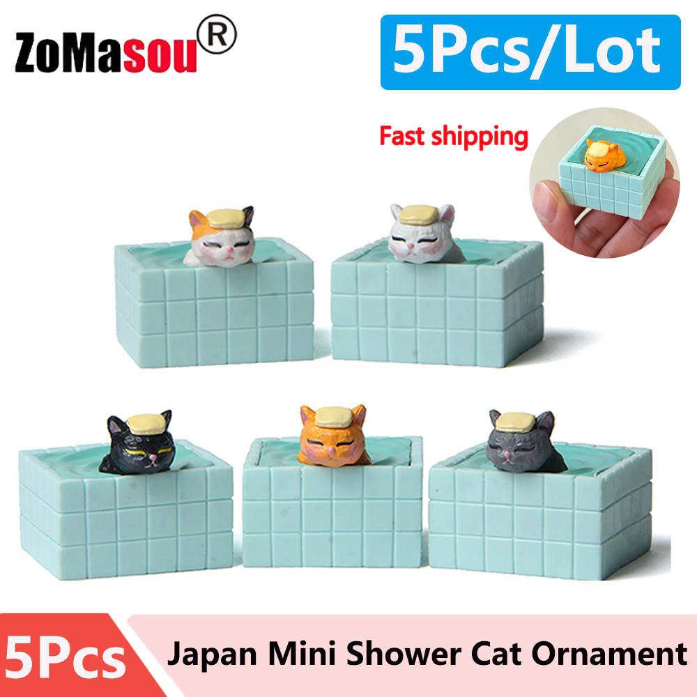 Gardening Tools 2 Year Old - Mini Shower Cat Ornament Miniature Figurines