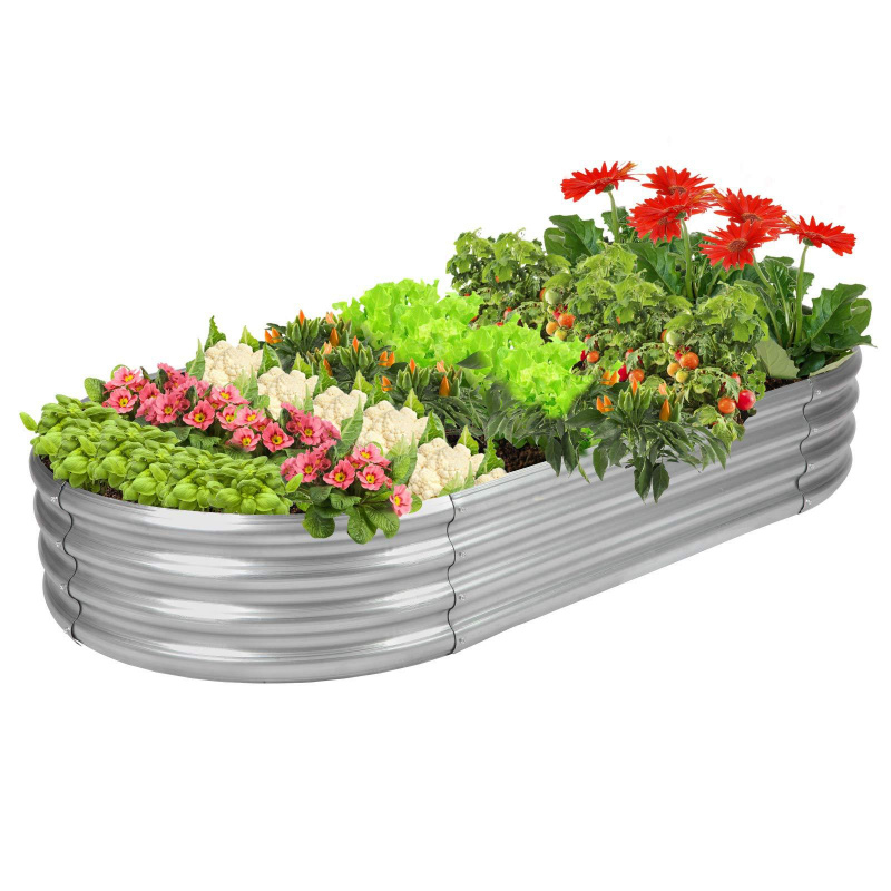 1PCS Oval-shaped Galvanized St - đánh giá và giá Gardening Tools Box