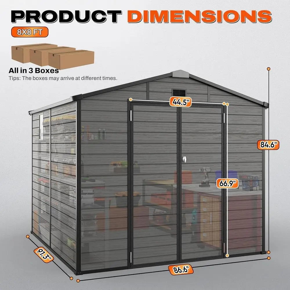 8x8 Outdoor Storage Shed with  - đánh giá và giá Gardening Tools In