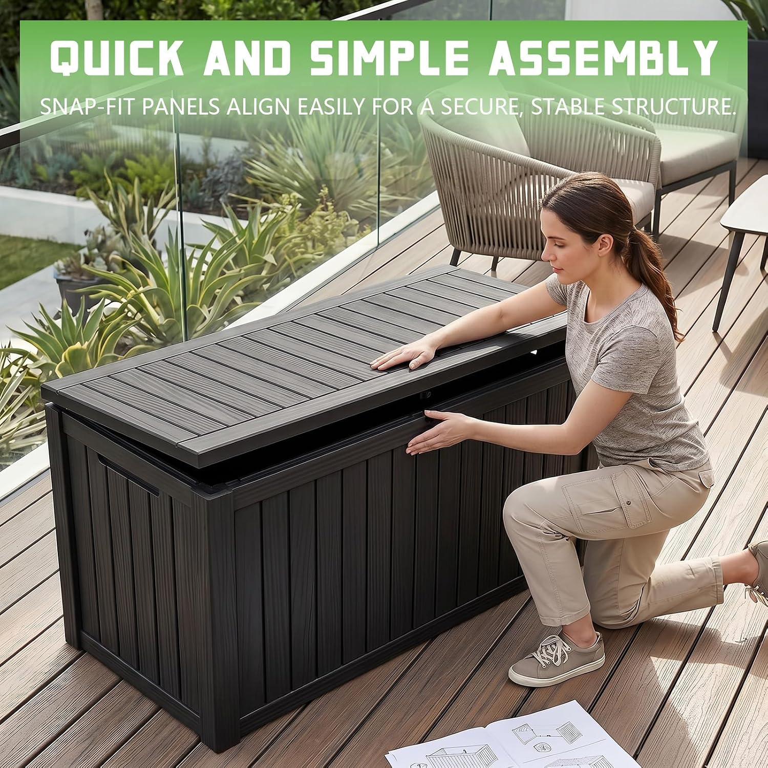 200 Gallon Lockable Resin Deck - đánh giá và giá Gardening Tools Box