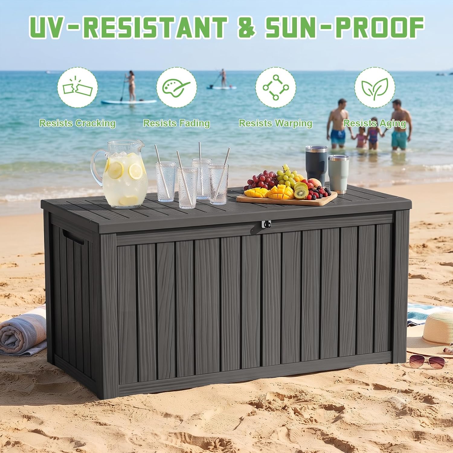 200 Gallon Lockable Resin Deck - đánh giá và giá Gardening Tools Box