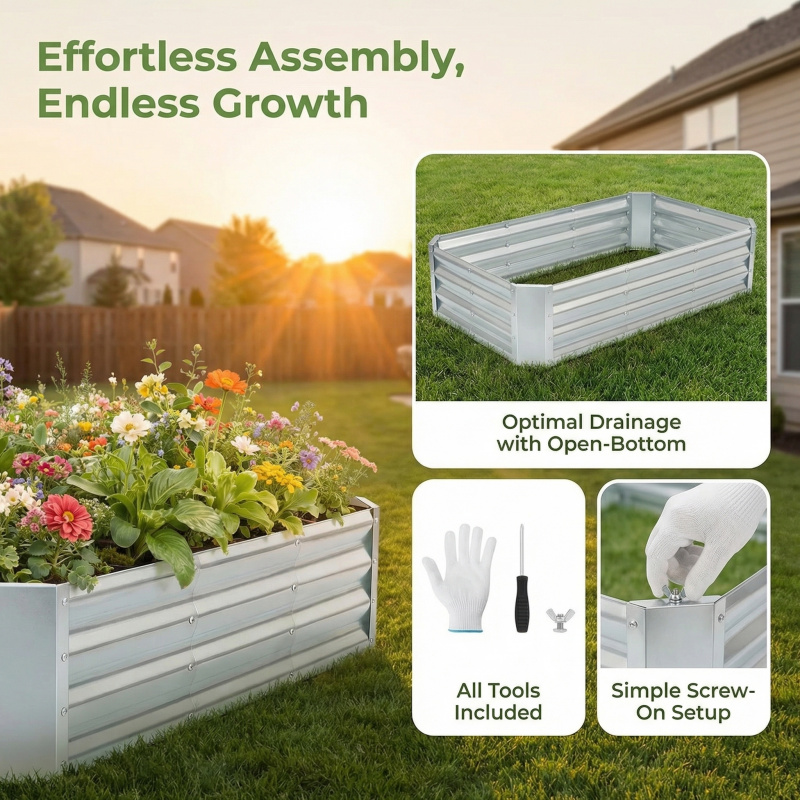 Large Bottomless Galvanized Ga - đánh giá và giá Gardening Tools Box