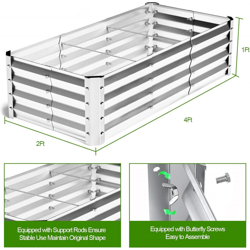 Large Bottomless Galvanized Ga - đánh giá và giá Gardening Tools Box