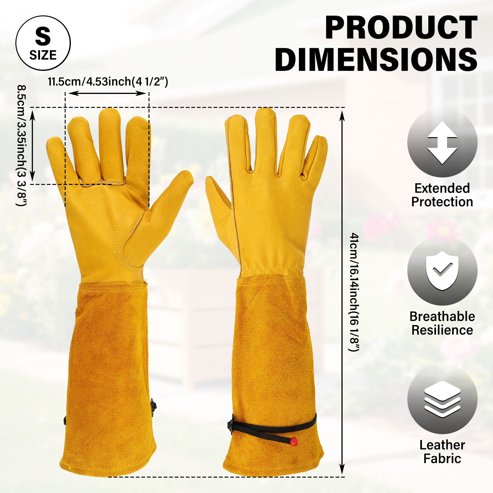 Long Gardening Gloves Leather  - đánh giá và giá Garden Gloves Thorn Proof
