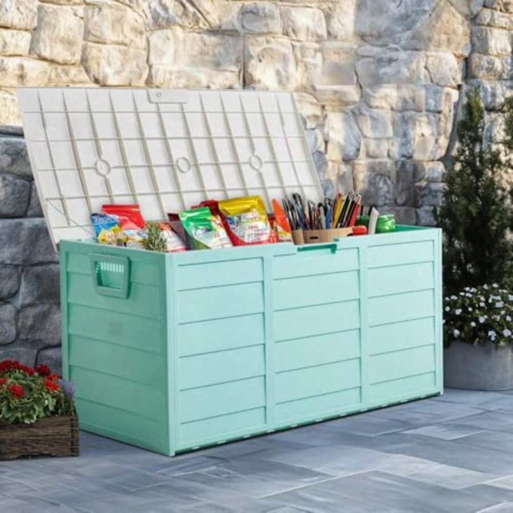 75 Gallon Large Resin Deck Box - đánh giá và giá Gardening Tools Box