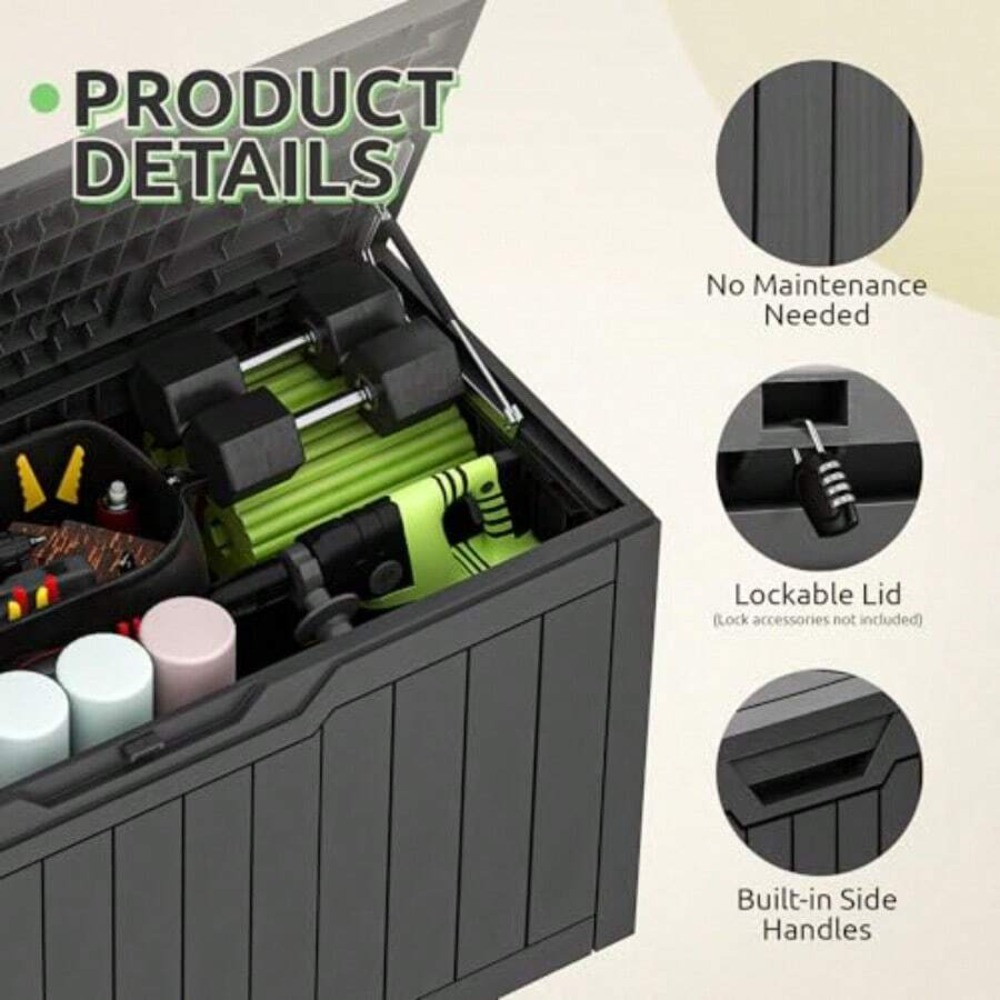 80 Gallon Waterproof Deck Box  - đánh giá và giá Gardening Tools Storage